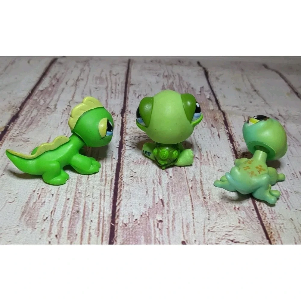 Hasbro Littlest Pet Shop Turtle #1148, Iguana #492, Gecko #651